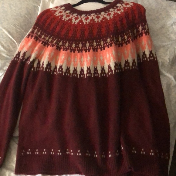 Sonoma Red and White Knit Sweater - Picture 4 of 5